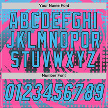 Load image into Gallery viewer, Custom Pink Sky Blue-Black Lightning Gradient Dot Side Panel Stripe Round Neck Sublimation Basketball Set Jersey
