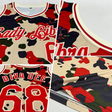 Загрузить изображение в средство просмотра галереи, Custom Camo Red-Cream 3D Authentic Salute To Service Basketball Jersey
