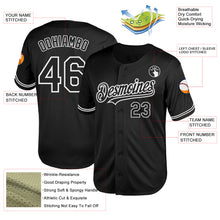 Charger l&#39;image dans la galerie, Custom Black White Mesh Authentic Throwback Baseball Jersey
