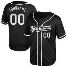 Charger l&#39;image dans la galerie, Custom Black White Mesh Authentic Throwback Baseball Jersey
