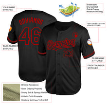 Charger l&#39;image dans la galerie, Custom Black Red Mesh Authentic Throwback Baseball Jersey
