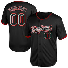 Laden Sie das Bild in den Galerie-Viewer, Custom Black White-Red Mesh Authentic Throwback Baseball Jersey
