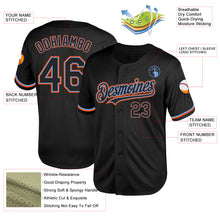 Charger l&#39;image dans la galerie, Custom Black Powder Blue-Orange Mesh Authentic Throwback Baseball Jersey
