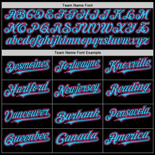 Charger l&#39;image dans la galerie, Custom Black Pink-Sky Blue Mesh Authentic Throwback Baseball Jersey
