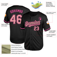 Laden Sie das Bild in den Galerie-Viewer, Custom Black Medium Pink-Pink Mesh Authentic Throwback Baseball Jersey
