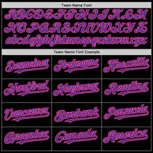 Laden Sie das Bild in den Galerie-Viewer, Custom Black Purple-Pink Mesh Authentic Throwback Baseball Jersey
