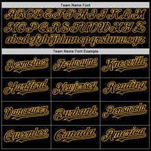 Charger l&#39;image dans la galerie, Custom Black Gold Mesh Authentic Throwback Baseball Jersey
