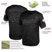 Laden Sie das Bild in den Galerie-Viewer, Custom Black Steel Gray Mesh Authentic Throwback Baseball Jersey
