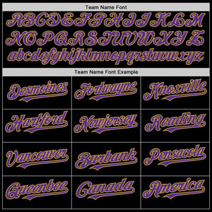 Custom Black Purple-Old Gold Mesh Authentic Throwback Baseball Jersey