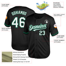 Load image into Gallery viewer, Custom Black White-Kelly Green Mesh Authentic Throwback Baseball Jersey
