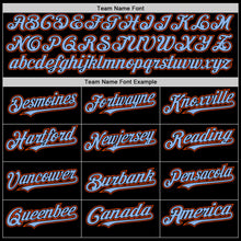 Charger l&#39;image dans la galerie, Custom Black Light Blue-Orange Mesh Authentic Throwback Baseball Jersey
