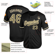 Load image into Gallery viewer, Custom Black Camo-Cream Mesh Authentic Throwback Baseball Jersey

