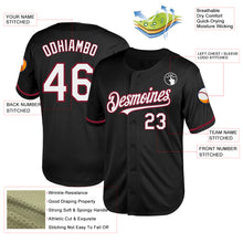 Load image into Gallery viewer, Custom Black White-Crimson Mesh Authentic Throwback Baseball Jersey
