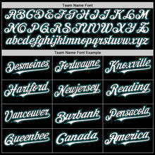 Load image into Gallery viewer, Custom Black White-Teal Mesh Authentic Throwback Baseball Jersey
