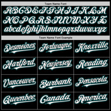 Laden Sie das Bild in den Galerie-Viewer, Custom Black White-Teal Mesh Authentic Throwback Baseball Jersey
