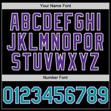 Загрузить изображение в средство просмотра галереи, Custom Black Teal-Purple Mesh Authentic Throwback Baseball Jersey
