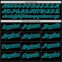 Загрузить изображение в средство просмотра галереи, Custom Black Teal Mesh Authentic Throwback Baseball Jersey
