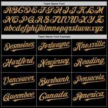 Load image into Gallery viewer, Custom Black Old Gold Mesh Authentic Throwback Baseball Jersey
