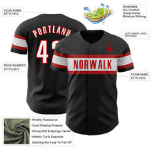 Laden Sie das Bild in den Galerie-Viewer, Custom Black White-Red Authentic Baseball Jersey
