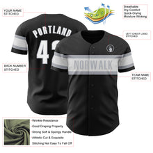 Laden Sie das Bild in den Galerie-Viewer, Custom Black White-Gray Authentic Baseball Jersey
