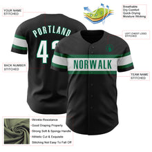 Laden Sie das Bild in den Galerie-Viewer, Custom Black White-Kelly Green Authentic Baseball Jersey
