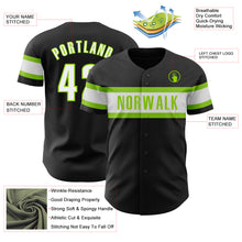 Laden Sie das Bild in den Galerie-Viewer, Custom Black White-Neon Green Authentic Baseball Jersey

