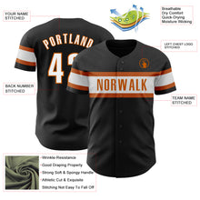 Laden Sie das Bild in den Galerie-Viewer, Custom Black White-Texas Orange Authentic Baseball Jersey
