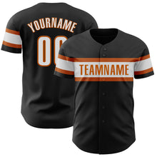 Laden Sie das Bild in den Galerie-Viewer, Custom Black White-Texas Orange Authentic Baseball Jersey
