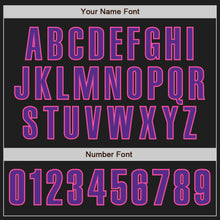Load image into Gallery viewer, Custom Black Purple-Pink Authentic Baseball Jersey
