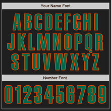 Laden Sie das Bild in den Galerie-Viewer, Custom Black Kelly Green-Orange Authentic Baseball Jersey
