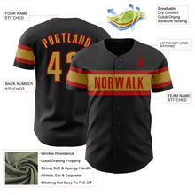 Laden Sie das Bild in den Galerie-Viewer, Custom Black Old Gold-Red Authentic Baseball Jersey
