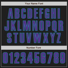 Load image into Gallery viewer, Custom Black Purple-Teal Authentic Baseball Jersey

