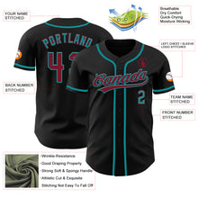 Load image into Gallery viewer, Custom Black Crimson-Teal Authentic Baseball Jersey
