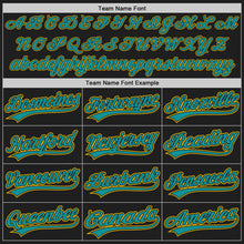 Загрузить изображение в средство просмотра галереи, Custom Black Teal Yellow-Pink Authentic Baseball Jersey
