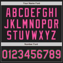 Load image into Gallery viewer, Custom Black Pink-Grass Green Authentic Baseball Jersey
