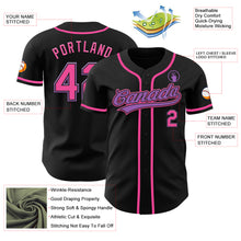 Load image into Gallery viewer, Custom Black Pink-Medium Purple Authentic Baseball Jersey
