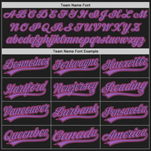 Load image into Gallery viewer, Custom Black Pink-Medium Purple Authentic Baseball Jersey
