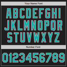 Load image into Gallery viewer, Custom Black Aqua-Medium Pink Authentic Baseball Jersey
