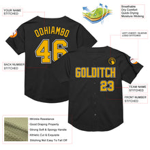 Laden Sie das Bild in den Galerie-Viewer, Custom Black Gold-White Mesh Authentic Throwback Baseball Jersey
