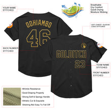 Laden Sie das Bild in den Galerie-Viewer, Custom Black Old Gold Mesh Authentic Throwback Baseball Jersey
