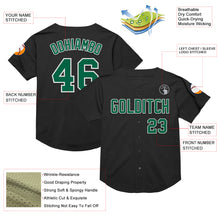 Laden Sie das Bild in den Galerie-Viewer, Custom Black Kelly Green-White Mesh Authentic Throwback Baseball Jersey
