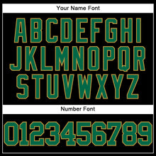 Laden Sie das Bild in den Galerie-Viewer, Custom Black Kelly Green-Old Gold Mesh Authentic Throwback Baseball Jersey
