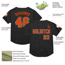 Load image into Gallery viewer, Custom Black Orange-White Mesh Authentic Throwback Baseball Jersey
