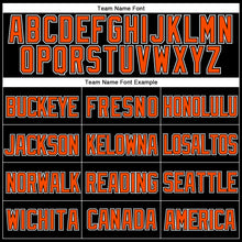 Load image into Gallery viewer, Custom Black Orange-White Mesh Authentic Throwback Baseball Jersey
