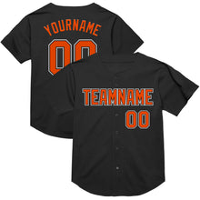 Load image into Gallery viewer, Custom Black Orange-White Mesh Authentic Throwback Baseball Jersey
