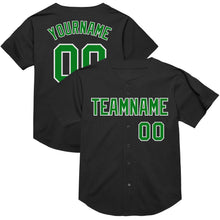 Laden Sie das Bild in den Galerie-Viewer, Custom Black Grass Green-White Mesh Authentic Throwback Baseball Jersey
