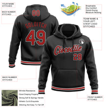 Load image into Gallery viewer, Custom Stitched Black Red-White Sports Pullover Sweatshirt Hoodie
