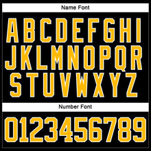 Charger l&#39;image dans la galerie, Custom Black Gold-White Hockey Lace Neck Jersey
