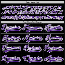 Laden Sie das Bild in den Galerie-Viewer, Custom Black Purple-White Hockey Lace Neck Jersey
