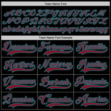 Laden Sie das Bild in den Galerie-Viewer, Custom Black Crimson-Teal Hockey Lace Neck Jersey
